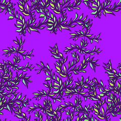 Bright leaves, abstraction fantasy. Vector seamless pattern.