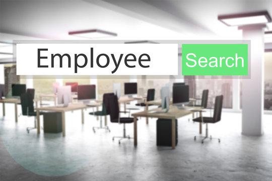 websearch new job green search button office 3D Illustration