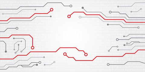 High tech circuit board. Vector abstract background. Flat modern design