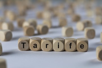 Tarife - Holzwürfel mit Buchstaben