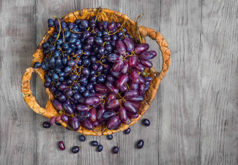 Bunches of blue purple grape