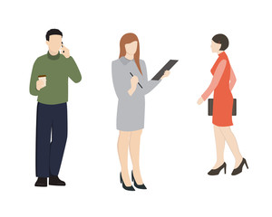 Fototapeta premium People vector illustration. Cartoon characters. Secretary, employee, manager.