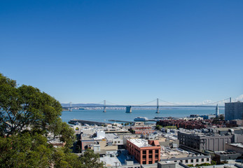 Fototapeta na wymiar San Francisco and Bay bridge