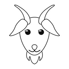 Goat icon. Livestock animal life nature and fauna theme. Isolated design. Vector illustration