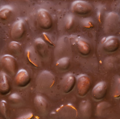 Texture of milk chocolate with nuts