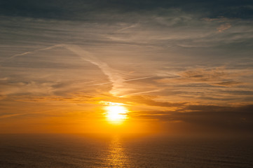 Obraz na płótnie Canvas Beautiful sunset on Atlantic Ocean
