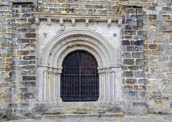 Door of the church of San Vicente de la Barquera, Spain