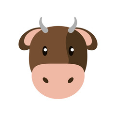 Cow icon. Livestock animal life nature and fauna theme. Isolated design. Vector illustration