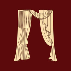 curtains. interior textiles.   interior decoration textiles sket