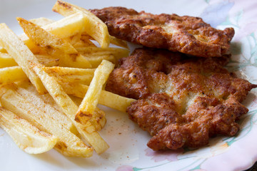 French fries with chop