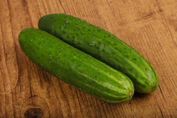 Two green cucumbers