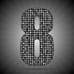 Silver sequins sings. Sequins alphabet. Eps 10. 