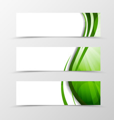 Set of header banner wave design