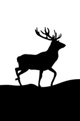 Rentier Elch mit Winterlandschaft Frohe Weihnachten Weihnachtskarte