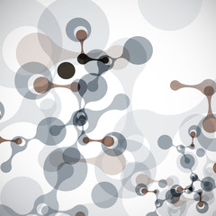 Geometric background molecule and communication. Connected atoms. Vector illustration