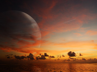 Alien world sunset