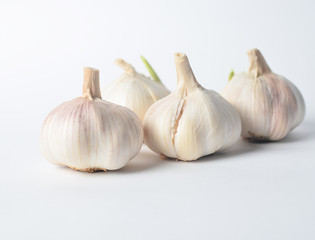 Garlic on a white background.