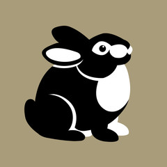 young rabbit vector illustration  flat