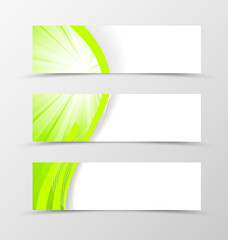 Naklejka premium Set of header banner wavy design