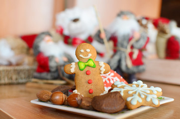 Smiling gingerbread man for Santa