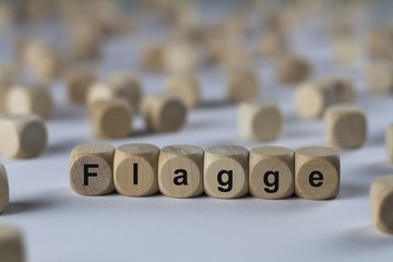Flagge - Holzwürfel mit Buchstaben