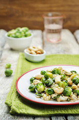 Brussels sprouts cashew brown rice