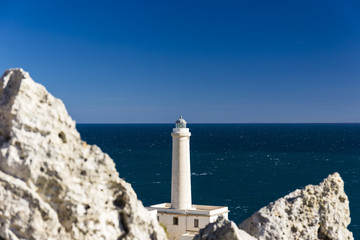 otranto lighthouse over blue adriatic sea