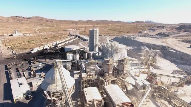 Cool aerial shot of large industrial mining plant