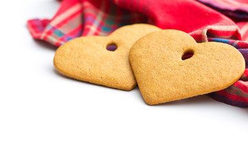 Tasty gingerbread hearts.