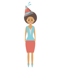 person with hat party icon vector illustration design