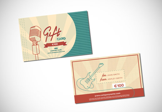Music Gift Card Layout
