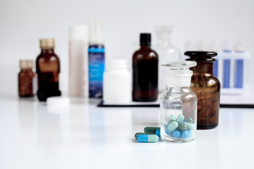 check pills in laboratory no one