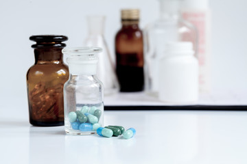 bottled pills in doctor's office no one