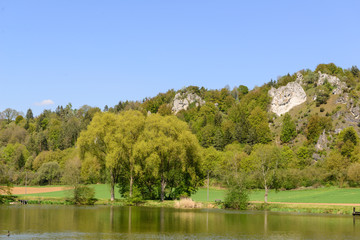 Bavarian landscape with lake