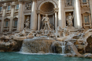 Rome Italy trevi fountain day