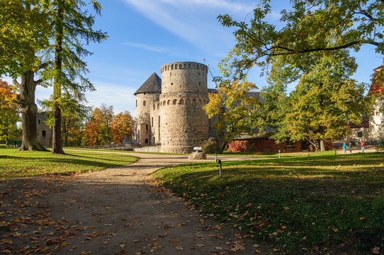 Old castle ruins in Cesis town, Latvia