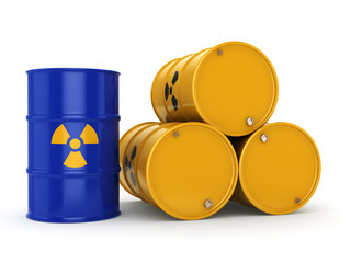 3D rendering radioactive barrels © apopium