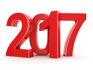 3D rendering 2017 New Year red digits