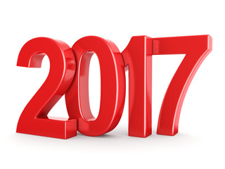 3D rendering 2017 New Year red digits