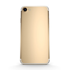 3D rendering gold smart phone with black screen