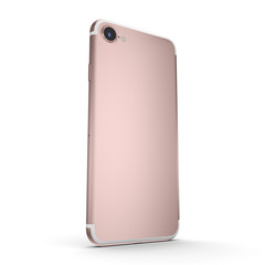 3D rendering pink smart phone with black screen