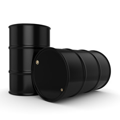 3D rendering black barrels