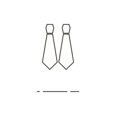 Vector illustration of thin line tie icon on white background