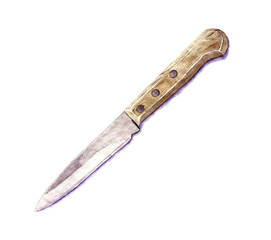 Watercolor knife. Realistic illustration for print, design and background