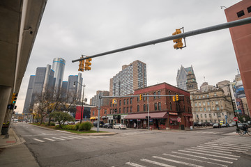 View of downtown Detroit in  Michigan