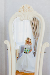 Portrait of a bride in a beautiful classic interior