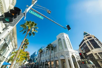 Fotobehang Los Angeles blauwe lucht boven Rodeo drive