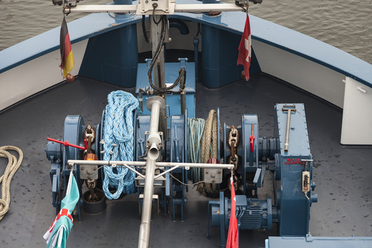 Seilwinde von einem Boot