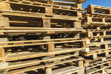 Heap of wooden pallet