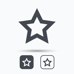 Obraz premium Star icon. Favorite or best sign. Web ranking symbol. Square buttons with flat web icon on white background. Vector